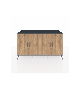 Kronos Konsol 4 Raflı 4 Kapaklı 176x59x99 Antrasit-Çam/Antrasit