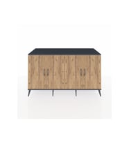 Kronos Konsol 4 Raflı 4 Kapaklı 176x59x99 Antrasit-Çam/Antrasit