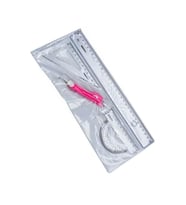 Cetvel Takımı 30 Cm 1 Paket Yıldızlar Cetvel Pergel Gönye İletki Şeffaf Çizim Takımı Pergelli Çizim Seti 4 Parça