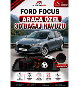 Ford Focus 3 HB Kalin Stepne 2011 - 2014 Araca Özel 3D Bagaj Havuzu