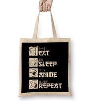 Eat Sleep Anime Repeat Funny Japanese Manga Tee 01 Bez Çanta Uzun Saplı