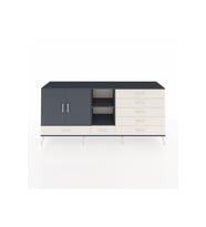 Hyperion Konsol 4 Raflı 7 Çekmeceli 2 Kapaklı 220x44x99 Antrasit-Antrasit/Aytaşı