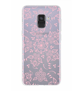 Samsung Galaxy A8 (2018)  Kapak Nostalji Desen Tasarımlı Şeffaf Silikon Kılıf