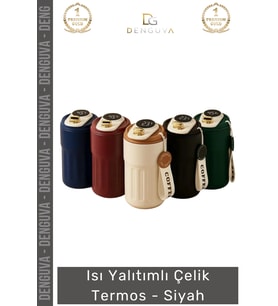 #Termos Paslanmaz Vakum İzolasyonlu Sızdırmaz Mat 304 Kalite Taşınabilir Çelik Termos Siyah