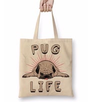 Pug Life Köpek Bez Çanta Uzun Saplı