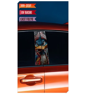 Araç Kapı Direk Kaplama Folyosu Ördek Desenli (Sağ Sol Takım) (2 Adet) - 22x50 C (Çok Renkli)