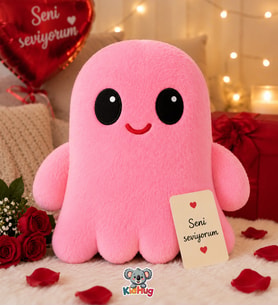 Kidhug Hayalet 40 cm Premium Yumuşak Beyaz Peluş Yastık Sevgiliye Hediye