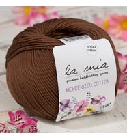 La Mia Mercerized Cotton Koyu Kahverengi El Örgü İpi - 228 - 33579