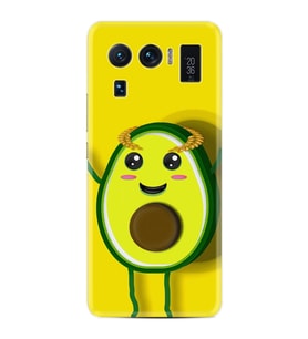 Xiaomi Mi 11 Ultra Kılıf Resimli Desenli Silikon Platinium Series Sevimli Avokado 1880