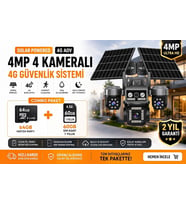 X5 Tech RX-85GZ -Dual Lens Hieasy Füme 4 Kamera +1 Yıllık Sim Kart +64Gb Hafıza Kartı Güneş Enerjili Tak Çalıştır