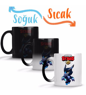 Brawl Stars Karanlık Mecha Crow Sihirli Kupa Bardak Porselen