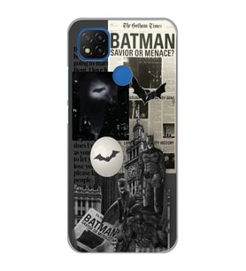 Xiaomi Redmi 9C / 10A Uyumlu Batman Kolaj Tasarımlı Şeffaf Telefon Kılıfı