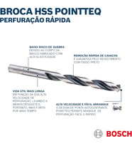 Bosch Professional 10 Adet Hss Spiral Matkap Ucu Pointteq (Metal Için, 8,9 X 81 X 125 Mm, Matkap Aks