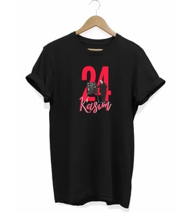 24 Kasım Öğretmenler Günü Öğretmen Hediyesi Baskılı Oversize T-shirt - Siyah