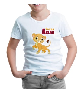 Yavru Aslan Beyaz Çocuk Tshirt