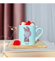 Piglet Tasarımlı Kişiye Özel Yeşil Türk Kahvesi Fincanı