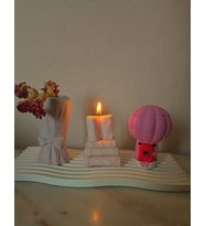 Romantik Dekor Seti – Beton Vazo, Kitap Mum & Balon Biblo  El Yapımı Hediye Seti (A.Pembe)