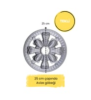 Dekoratif Polimer 25 cm Avize Göbeği (Gümüş)