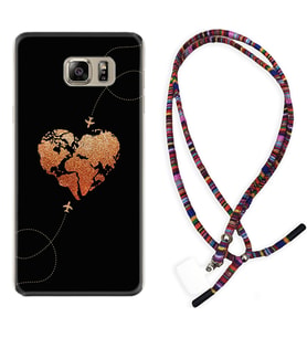 Samsung S7 Edge S20 Fe Plus Ultra S21 S22 Kılıf Boyun Asklı Rasta Silikon Plane Heart 1721