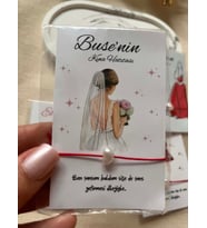 el yapımı Kına Nikah Nişan Hediyelikleri Bileklik Kırmızı Dilek Bilekliği  15 Adet
