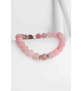 Sıkma Mat Pembe Küre Kesim 8mm Bileklik