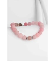 Sıkma Mat Pembe Küre Kesim 8mm Bileklik
