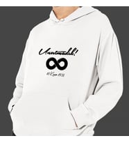 10 Kasım Özel Baskılı Kapşonlu Beyaz Unisex Sweatshirt HK2298