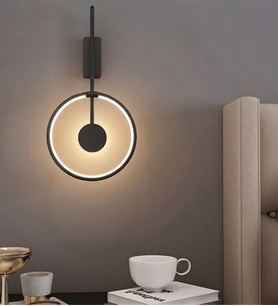 Modern Tasarım Yuvarlak Led Duvar Aplik 3177-W37-6H-BY (Siyah)