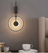 Modern Tasarım Yuvarlak Led Duvar Aplik 3177-W37-6H-BY (Siyah)