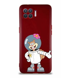 Oppo Reno 4 Lite Soft Premier Kapak Sandy Tasarımlı Silikon Kılıf - Mürdüm (Şeffaf)