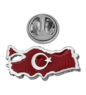 925 Ayar Gümüş Türkiye Haritası Rozeti