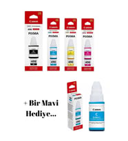 Gı-490 Pixma G1416 Orijinal Mürekkep Kartuş Takımı + 1 Mavi Hediyeli