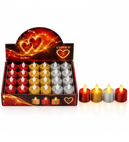24 ADET PİLLİ YUVARLAK - SİMLİ RENKLİ LED MUM ÇAP : 3.6 YÜKSEKLİK : 4.3CM İ10-025 (5680)