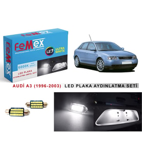 Audi A3 (1996-2003) LED Plaka Aydınlatma Ampul Seti FEMEX Parlak Beyaz