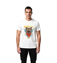 Erkek Rocker Kedi Grafik Baskılı Kısa Kollu Tişört %100 Pamuk Müzik Tasarımı Günlük Rahat Modern