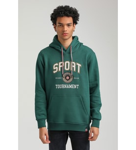 Kapüşonlu Yeşil Slim Fit Hoodie 23FWM64052