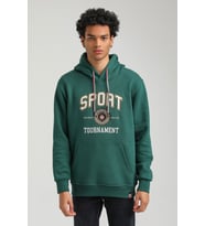 Kapüşonlu Yeşil Slim Fit Hoodie 23FWM64052