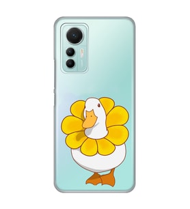 Xiaomi Mi 12 Lite Uyumlu Tatlı Ördek Desenli Şeffaf Telefon Kılıfı