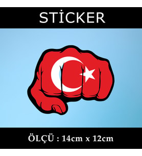 türk yumruk bayraklı etiket sticker - 2 adet çıkartma araba motosiklet kask atv tablet pc buzdolabı otomobil bilgisayar uyumlu