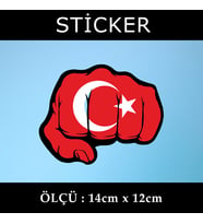 türk yumruk bayraklı etiket sticker - 2 adet çıkartma araba motosiklet kask atv tablet pc buzdolabı otomobil bilgisayar uyumlu