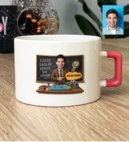 Kişiye Özel Karikatürlü Erkek Öğretmen Lüks Fincan Öğretmenler Günü Hediyesi