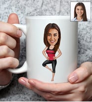 Kişiye Özel Yogacı Tasarımlı Karikatürlü Kupa Bardak