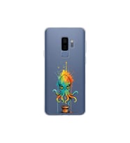 Samsung Galaxy S9 Plus ile uyumlu Splash ahtapot tasarımlı şeffaf silikon kılıf