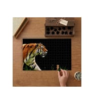 Kaplan - Vahşi Hayvan Tasarımı 240 parça Ahşap Puzzle Ahşap Kutuda MP04018