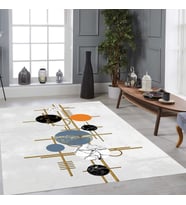 Rovigo Home Dijital Baskı Yıkanabilir Kaymaz Taban Salon Halısı Ve Yolluk RVG0947-FNL182 (Krem)