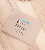 Kişiye Özel Twitter Tasarım Fotoğraflı Keten Bez El Çantası
