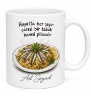 Hamsi Pilavı Temalı Baskılı Kupa Bardak Hediye Karadeniz Özel Tasarım
