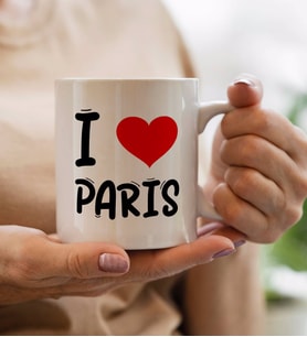 BK Gift I Love Paris Tasarımlı Beyaz Kupa Bardak