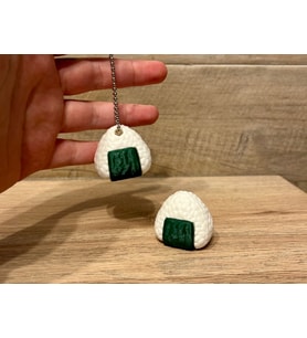 Onigiri Tasarım Anahtarlık - 3D Yazıcı Japon Pirinç Topu Figür - Anime Severlere Hediye
