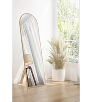 150 Cm Safir Meşe Ayaklı Kubbe Duvar Salon Antre Hol Koridor Mutfak Banyo Ofis Aynası (Gold)